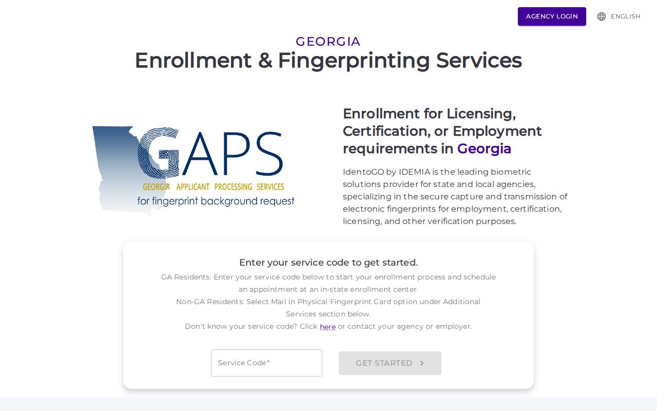 Dodge County criminal record GAPS fingerprint enrollment