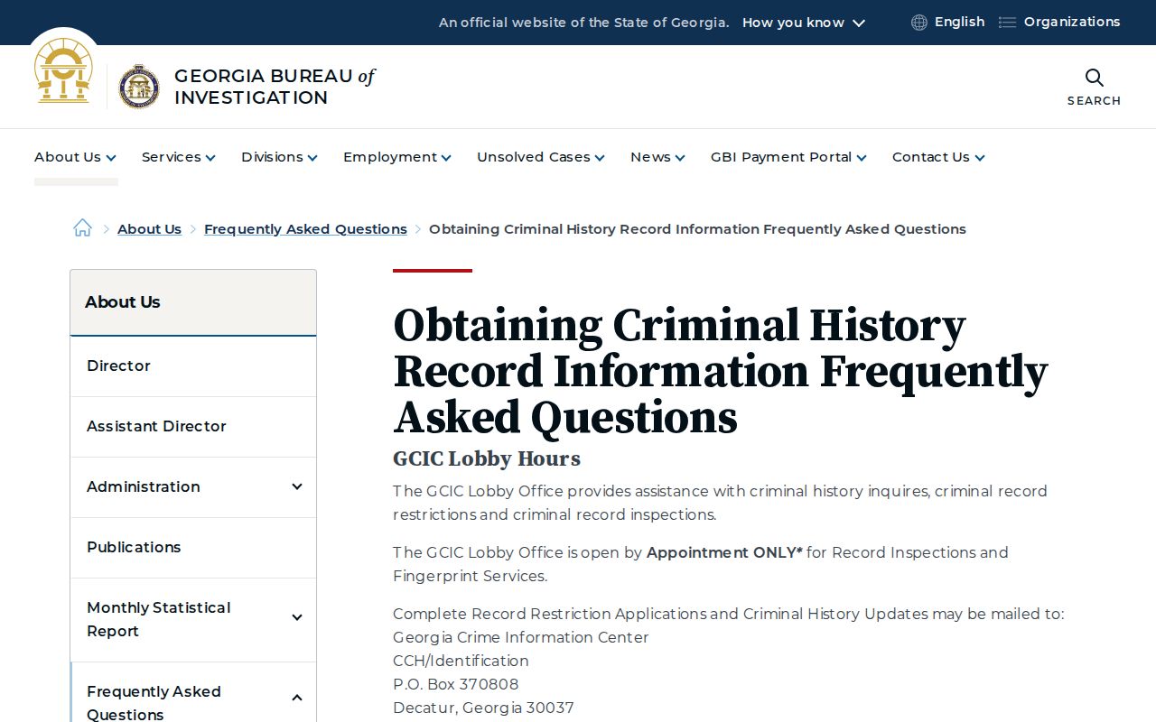Dodge County criminal history GCIC access instructions