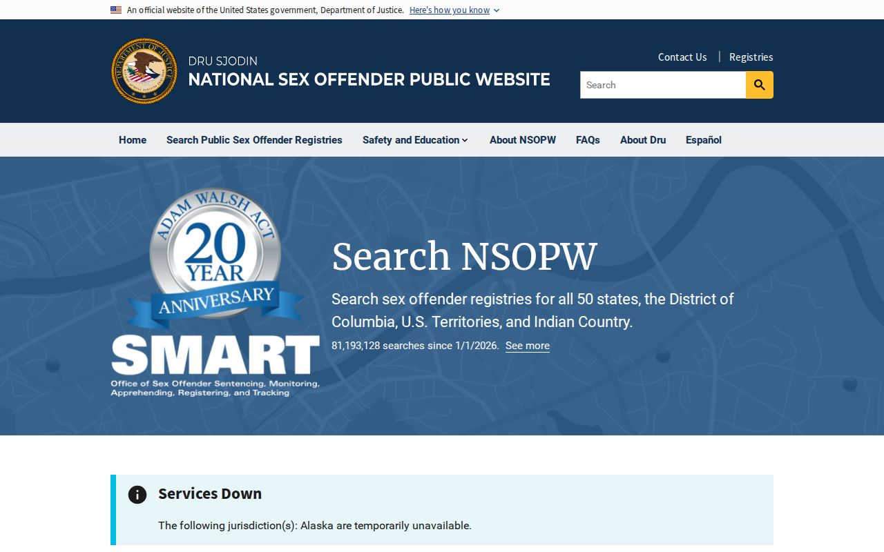Dodge County sex offender lookup through the national registry